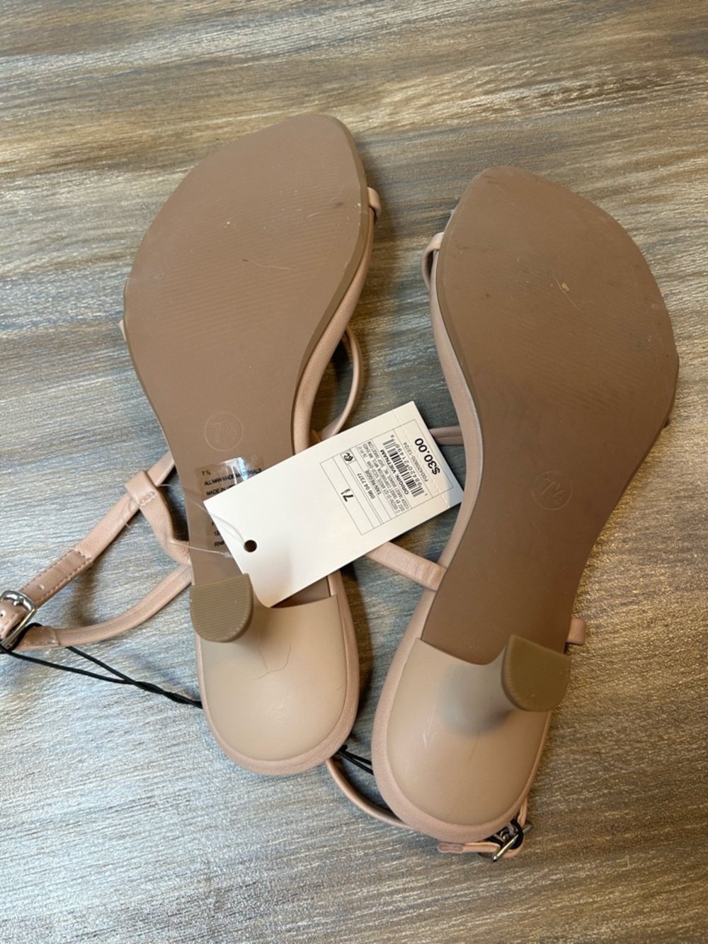 NWT a new day Neutral Blush Strappy 2” Heel Sandals Size 7.5 (runs small) - Picture 3 of 7